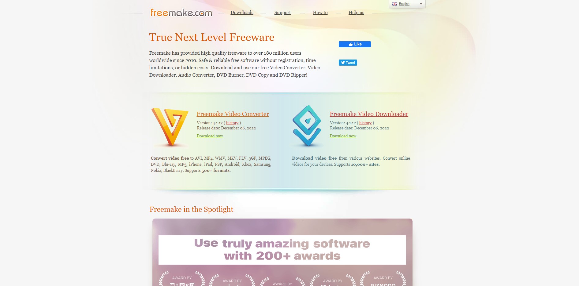 Freemake Homepage screenshot